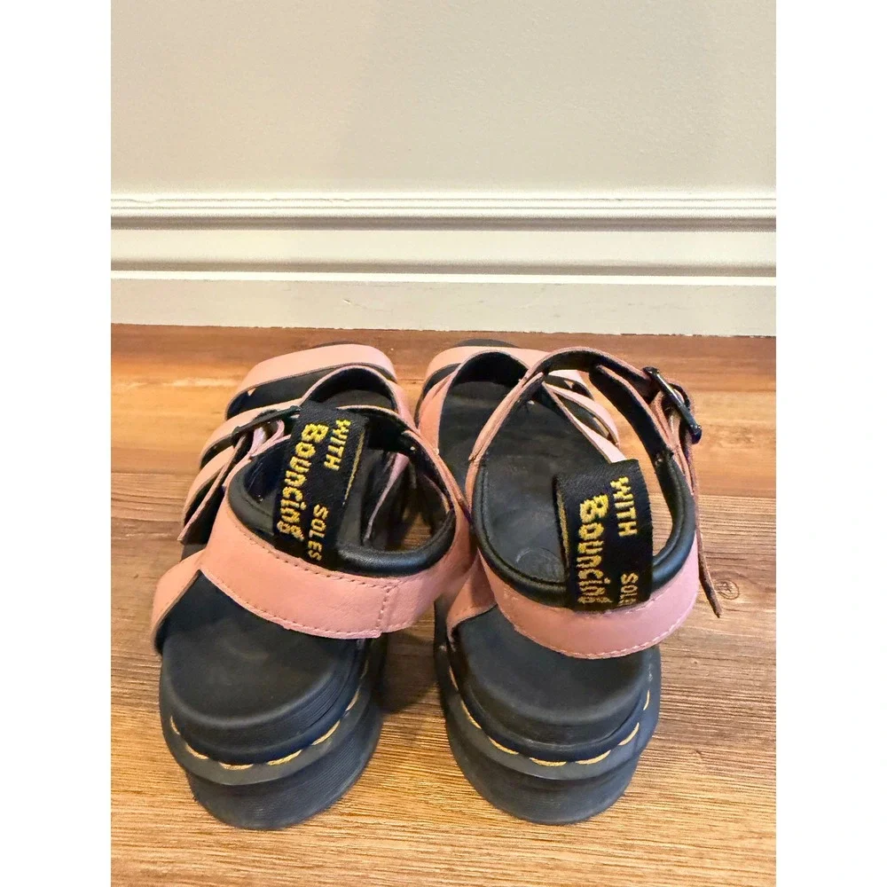 Dr. Martens Blaire Mallow Pink Leather Platform Gladiator Sandals Womens 7